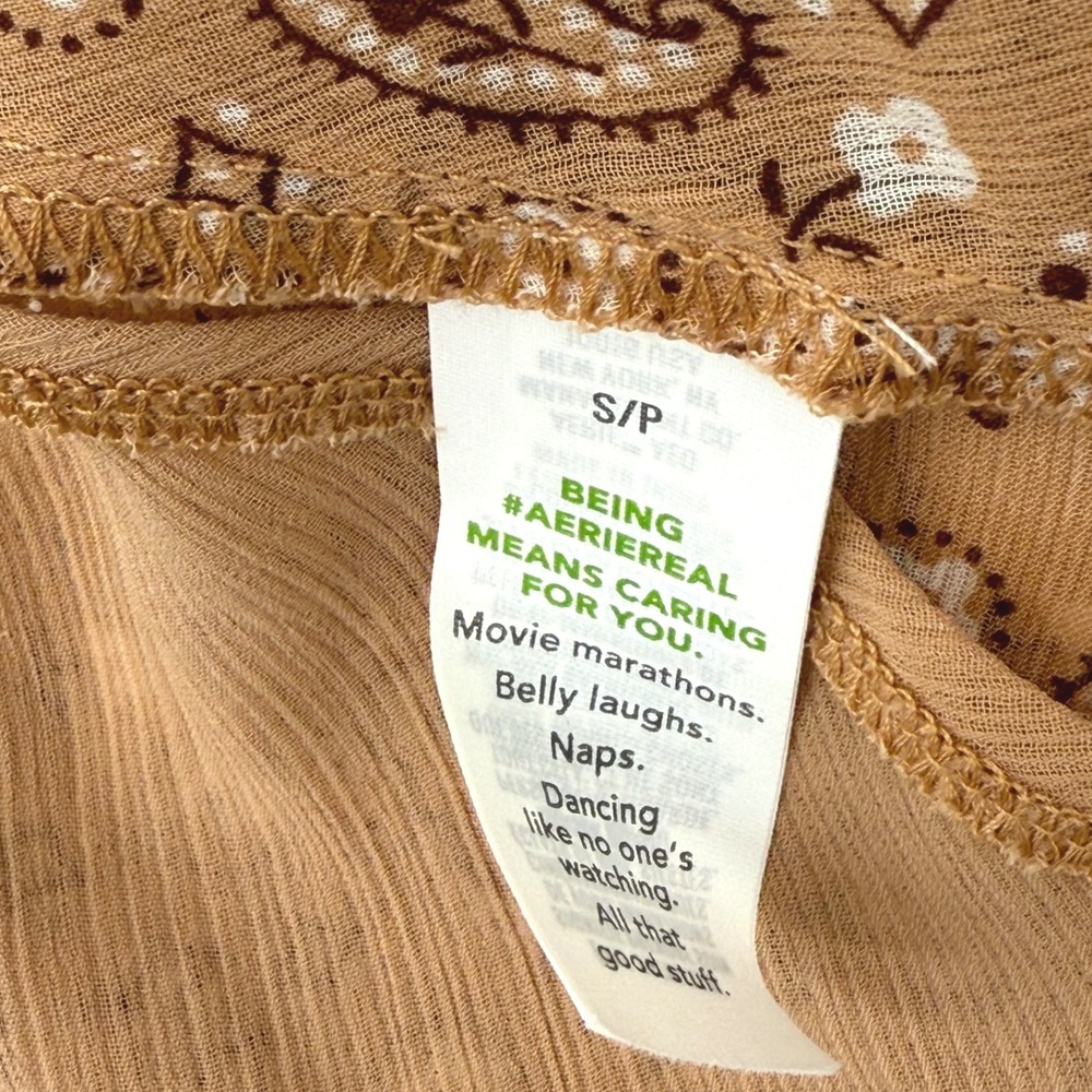 Aerie Tan Paisley Mini Skirt - Picture 5 of 9